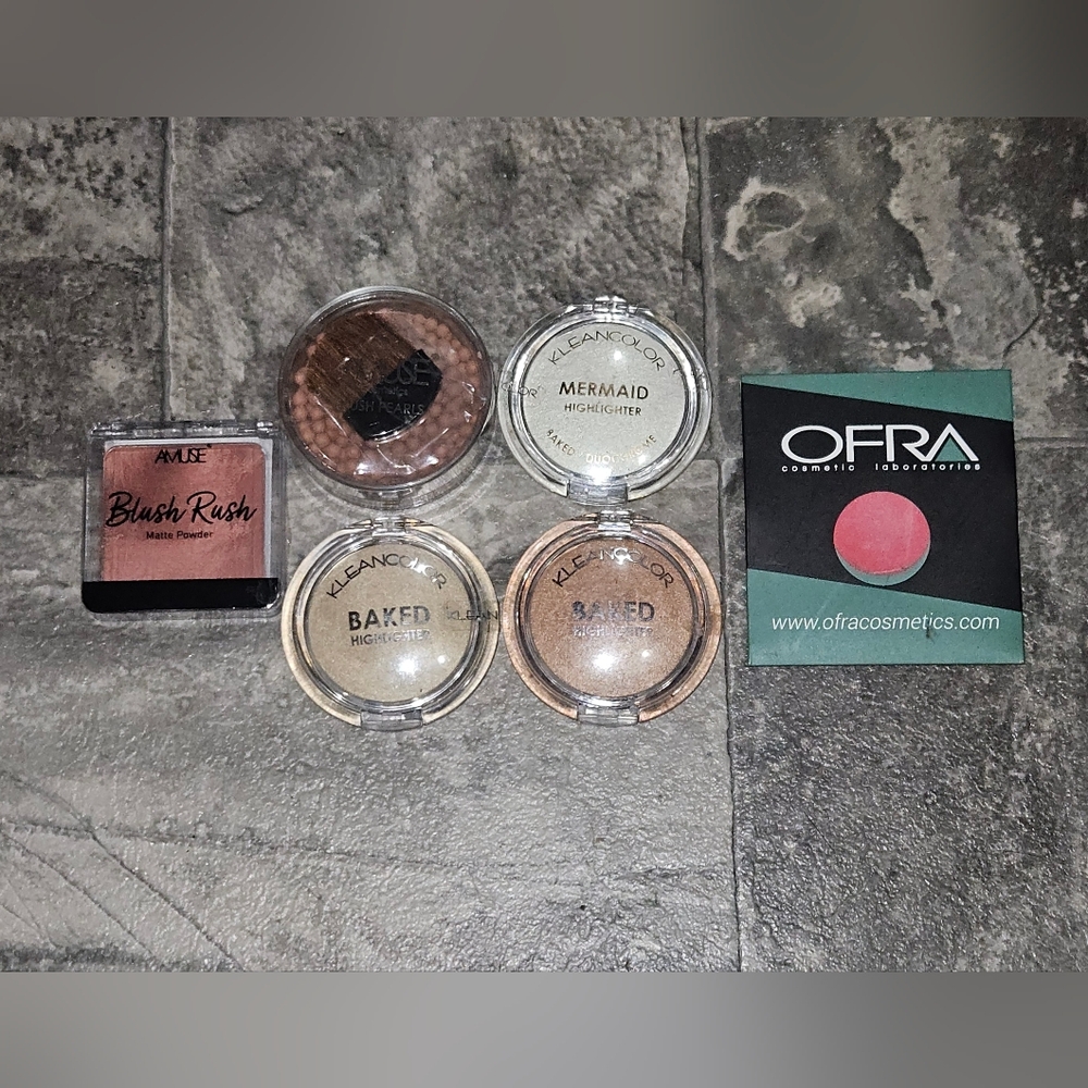 Kleancolor Mermaid & Baked Highlighter Bundle, Ofra Blush, Amuse Blush Pearls